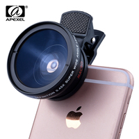 Nowy obiektyw szerokokątny HD 37MM 0,45x z obiektywem Super makro 12,5x dla iPhone 6 Plus 5S 4S Samsung S6 S5 uwaga 4 zestaw obiektywów aparatu 1